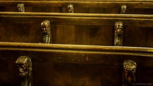choir stalls with carved heads