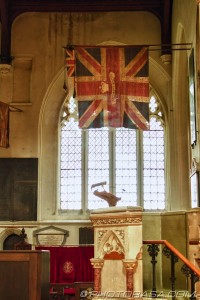 old british flag in church
