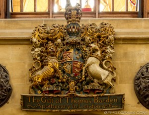 heraldic wooden carving