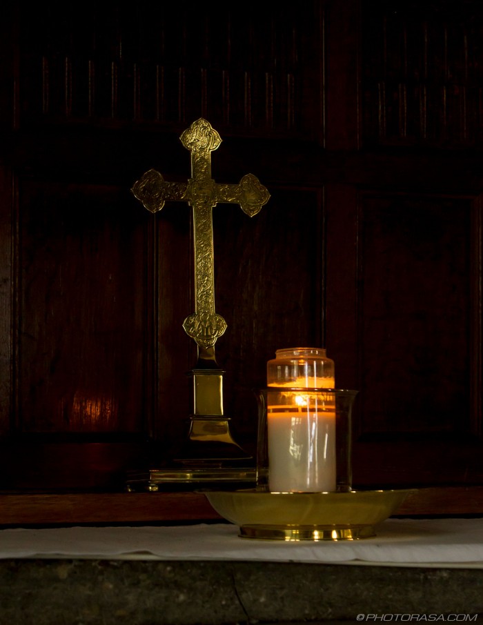golden cross and candle Photorasa Free HD Photos