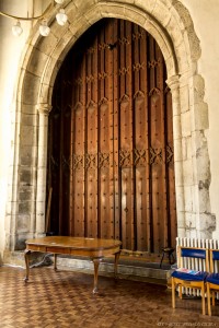 massive wooden church double doors