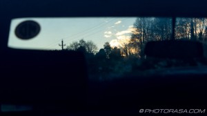 scenery through car window