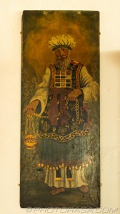 17th century painted panel of aaron