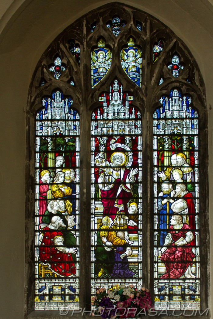 first north side stained glass window