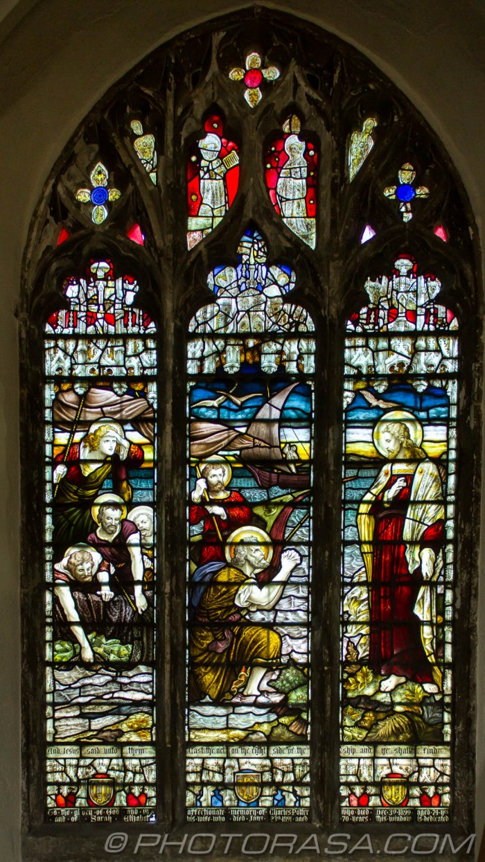 second north side stained glass window