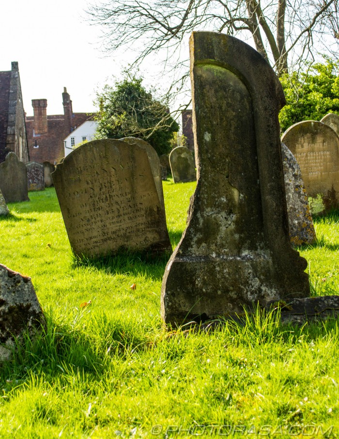 damaged and split stone grave