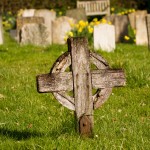 wooden celtic cross grave marker