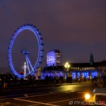 london eye and hackney carriage from westminster bridge