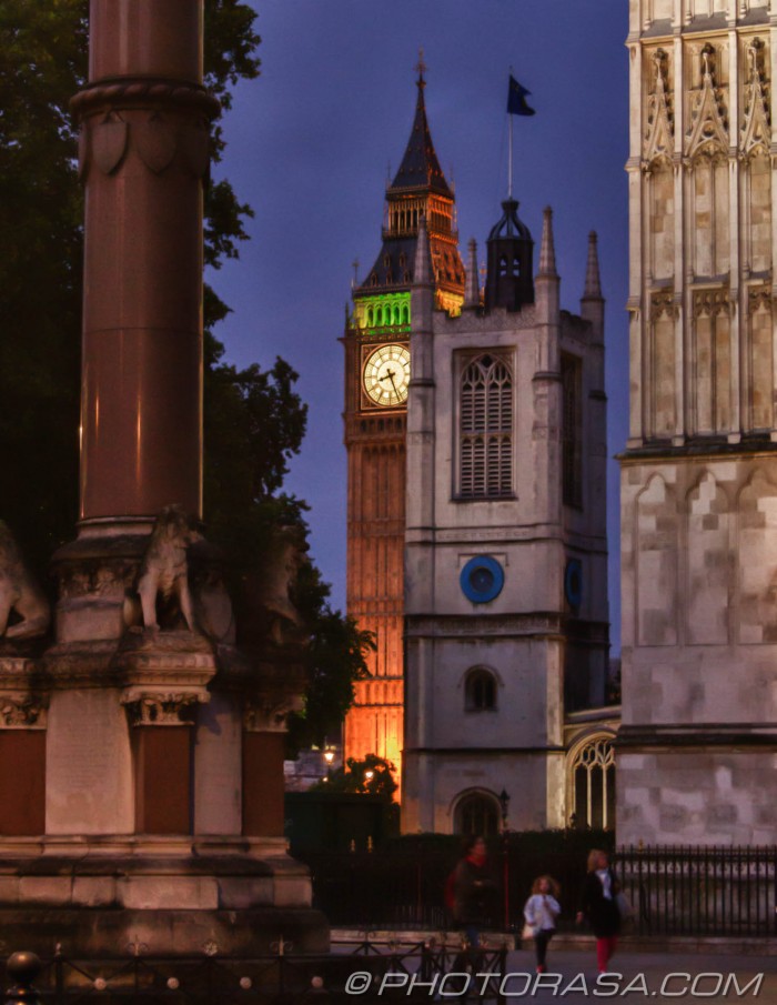 view of big ben from westminster abbey