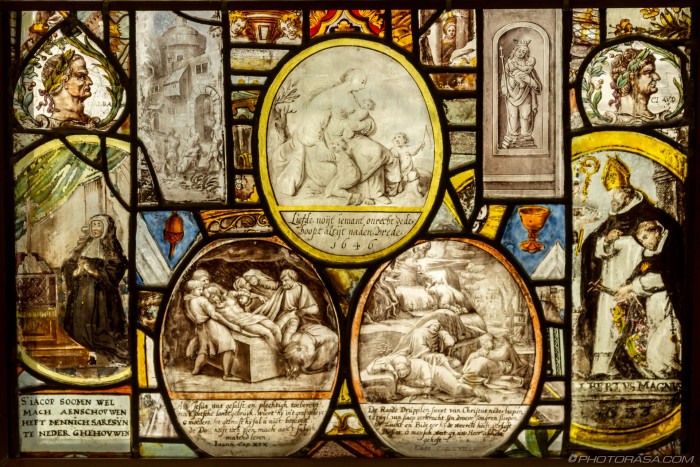 dutch stained glass of biblical scenes