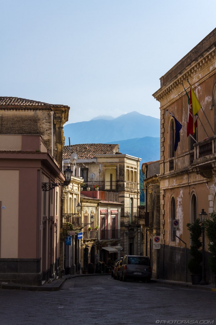 view of etna from village centre